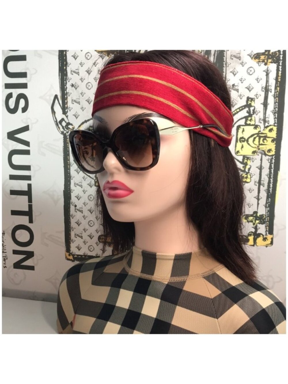 Prada SPR 03Y VAU-6S1 Sunglasses Honey Tortoise Brown Grad New